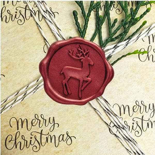 Reindeer Adhesive Wax Seal Stickers 1 1/4" - 25 Pk