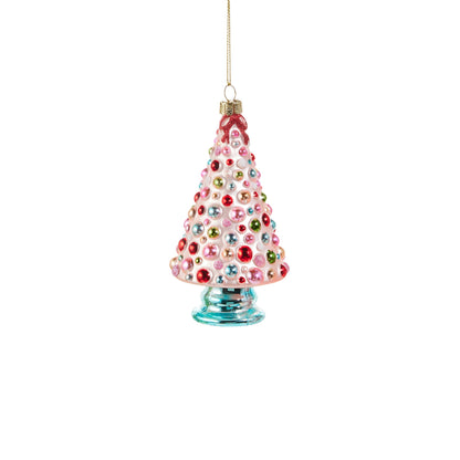 5" Blushing Tree Ornament, Pink Jeweled Tree