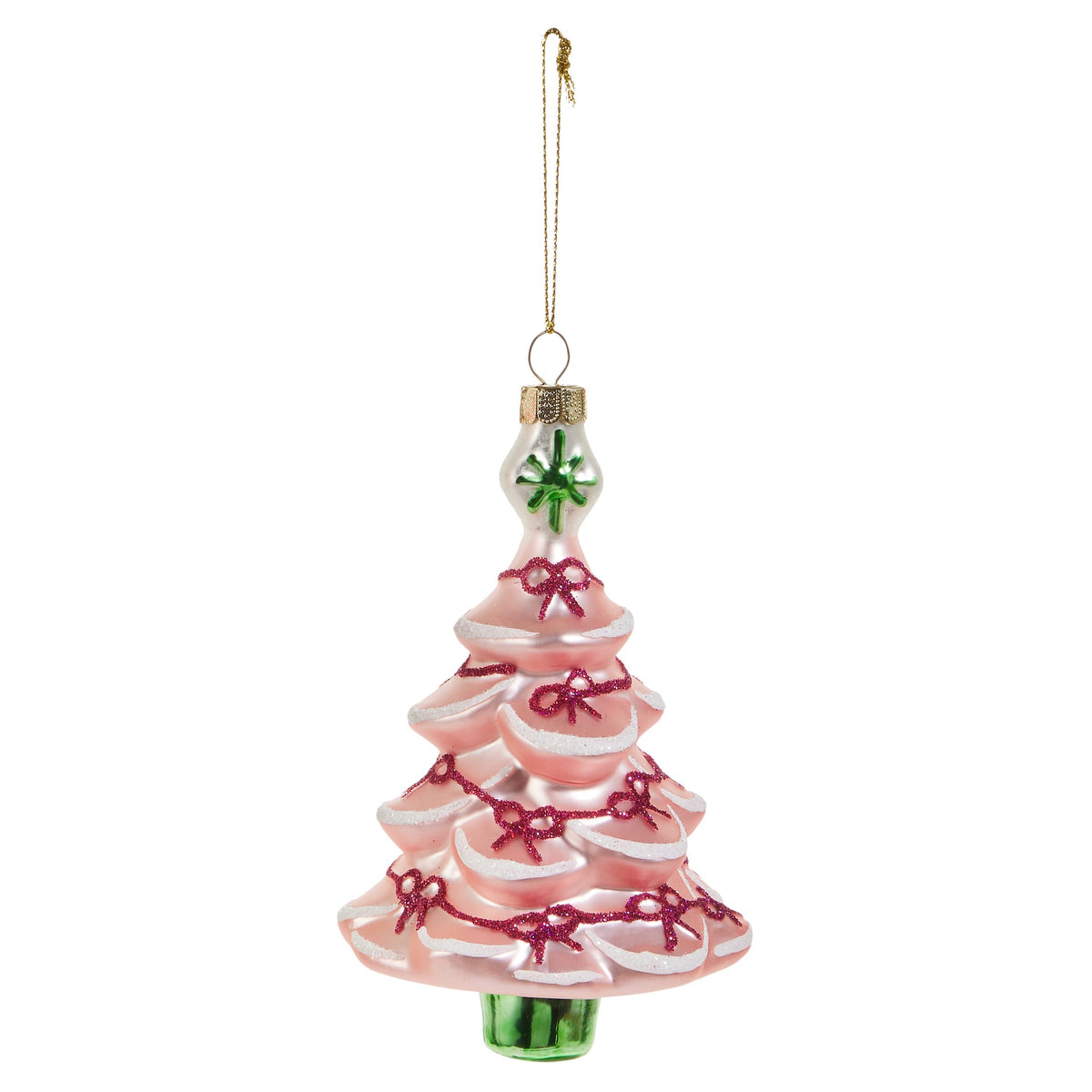 5" Blushing Tree Ornament, Pink Scalloped Tree
