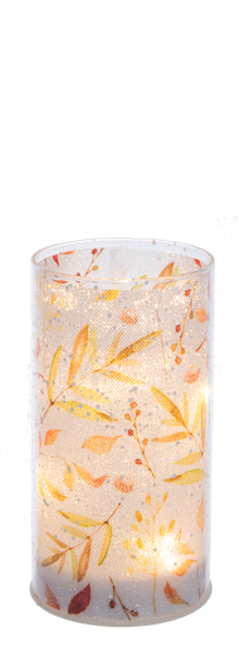Bountiful Harvest LED Glass Pillars, Set of Three