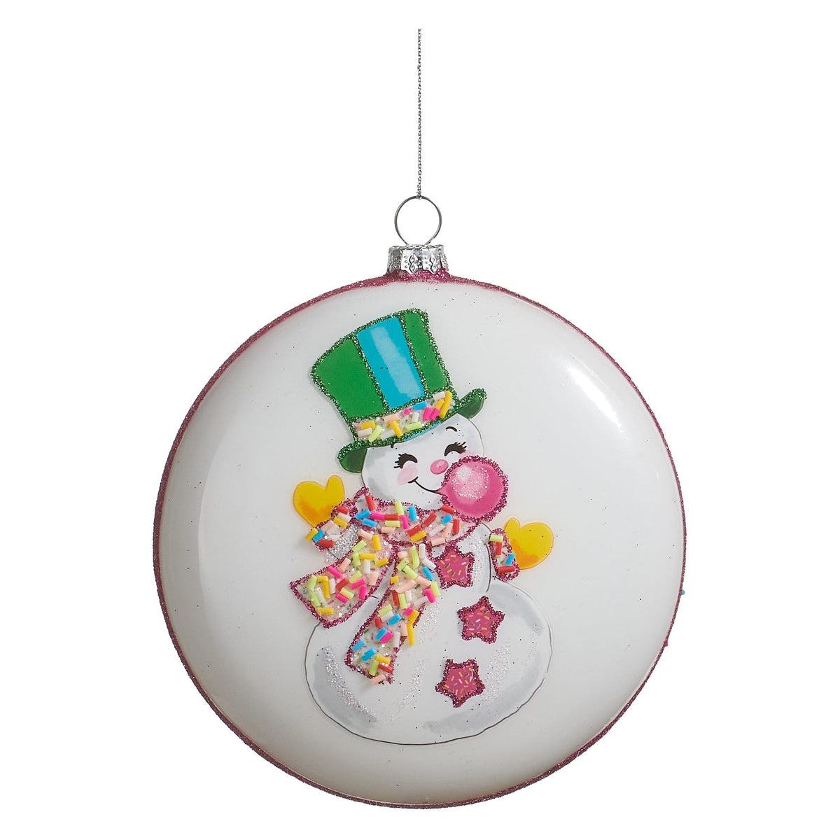 5" Bubblegum Blowin' Disc Ornament, Snowman