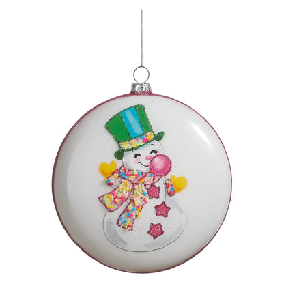5" Bubblegum Blowin' Disc Ornament, Snowman