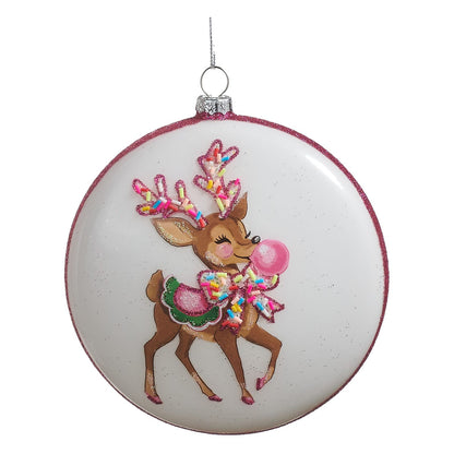 5" Bubblegum Blowin' Disc Ornament, Reindeer