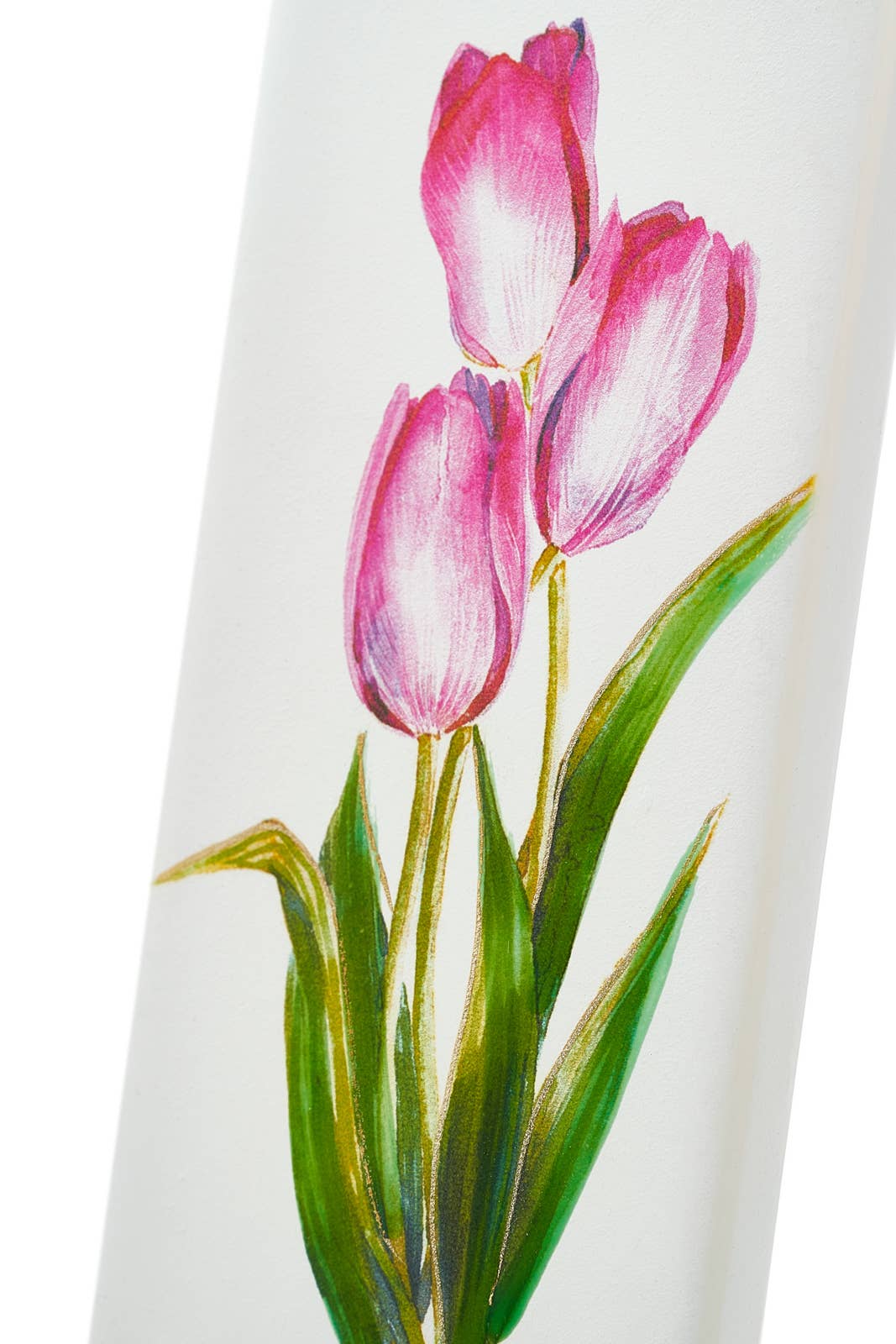 Flat Handmade Candle-Red Tulips