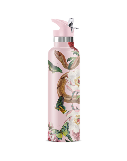 Taboo | Serpent & Flower Tattoo Insulated Water Bottle 25oz