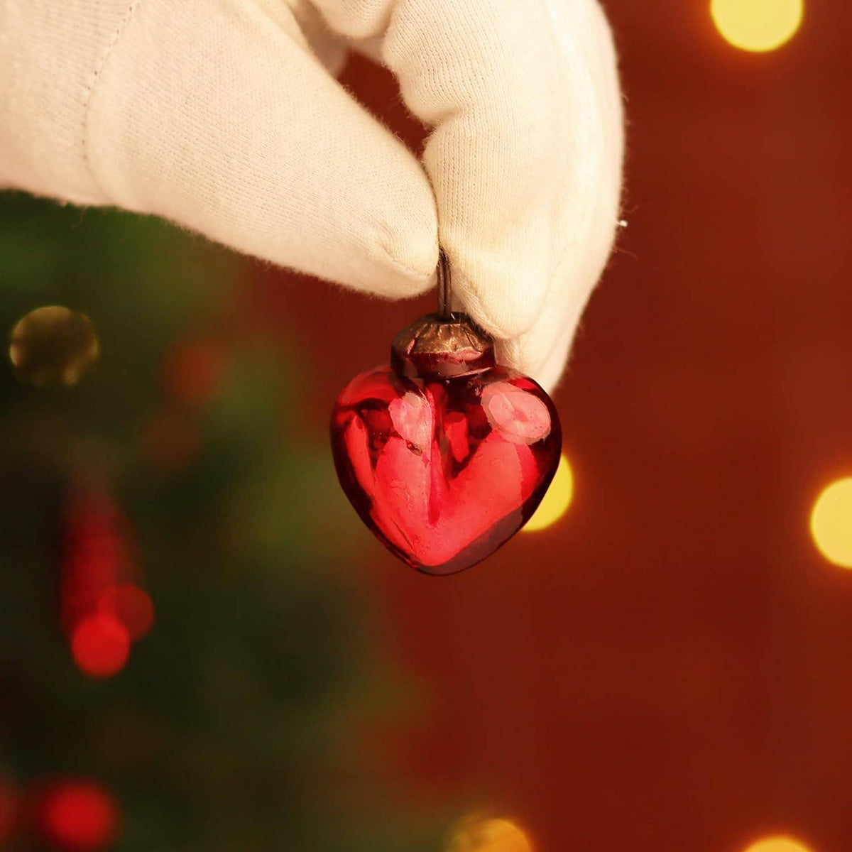 Glass Red Christmas Ornaments -Set of 25
