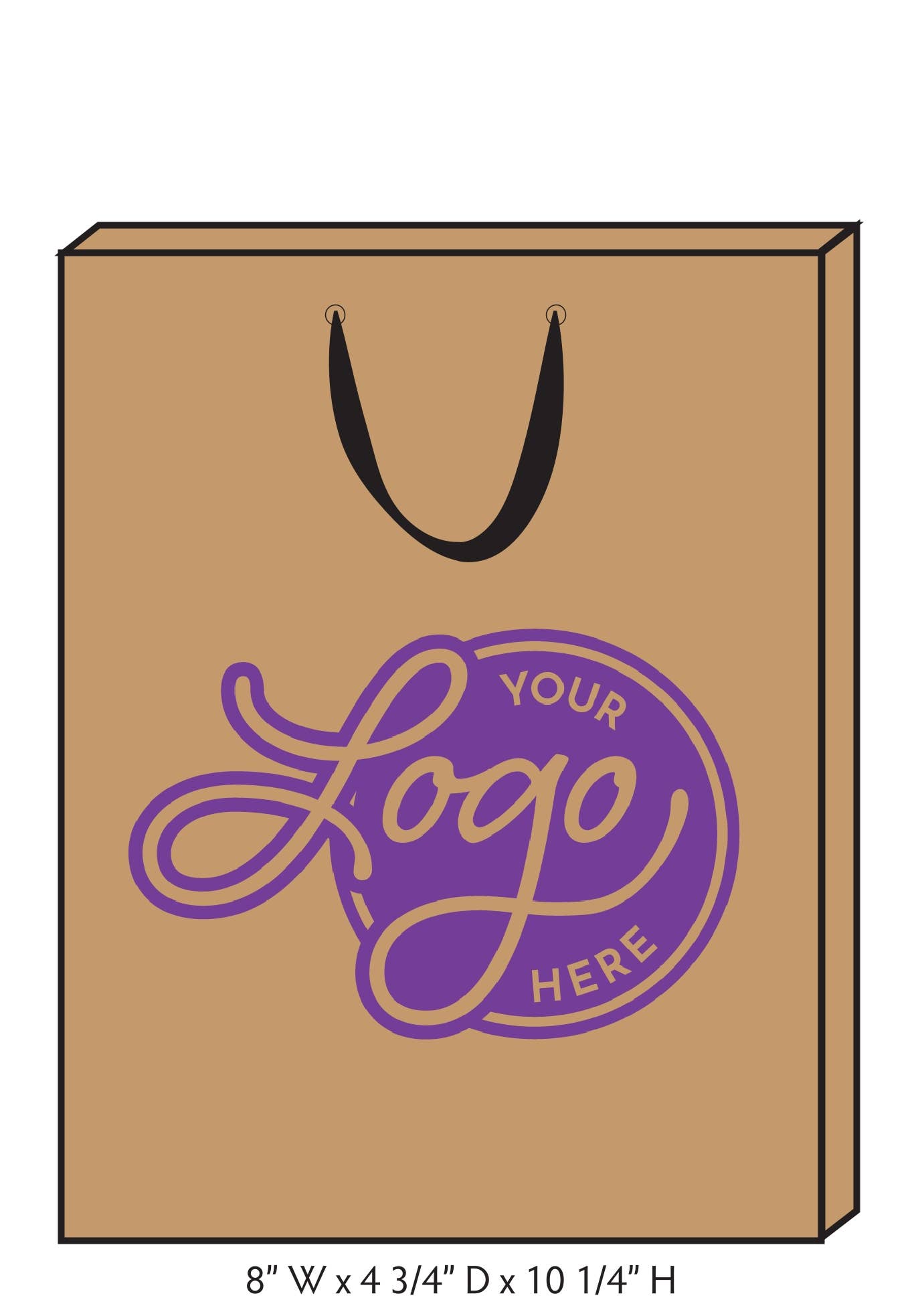 Custom Logo Ribbon Handle Bags w/Color Ink: White/White / 100 / Medium
