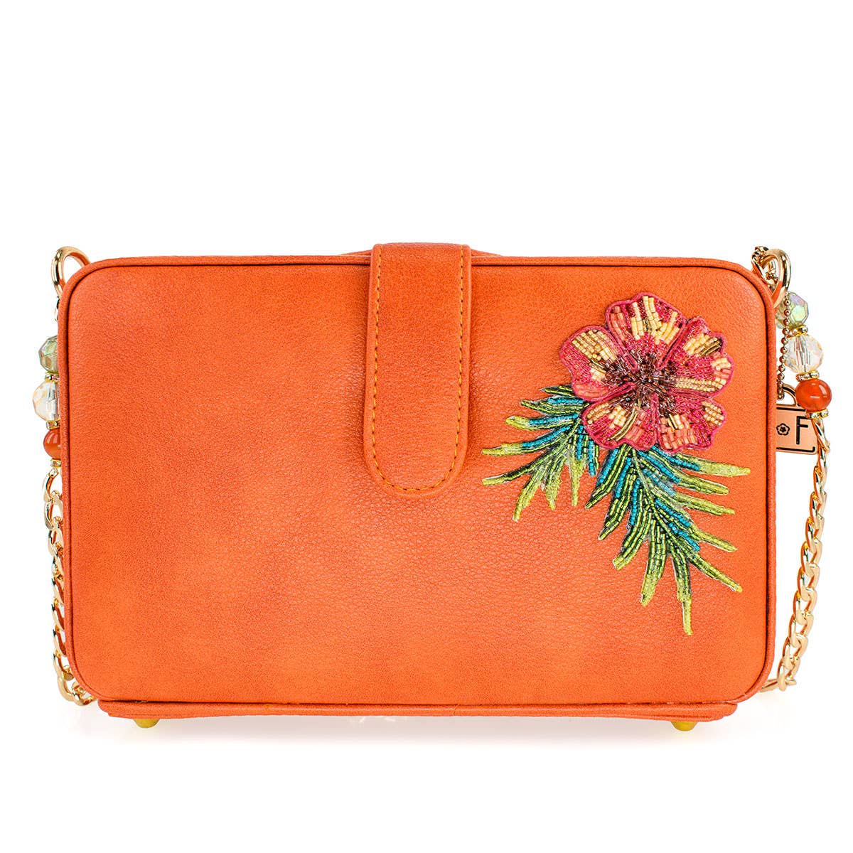 Mary Frances Accessories - Relax and Rewind Beaded Flower and Cocktails Handbag