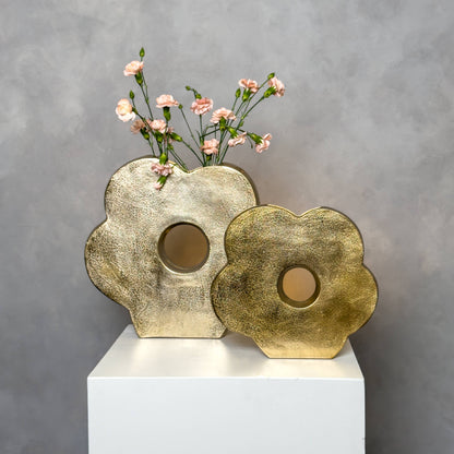 Gold Flower Shaped Vase -Large