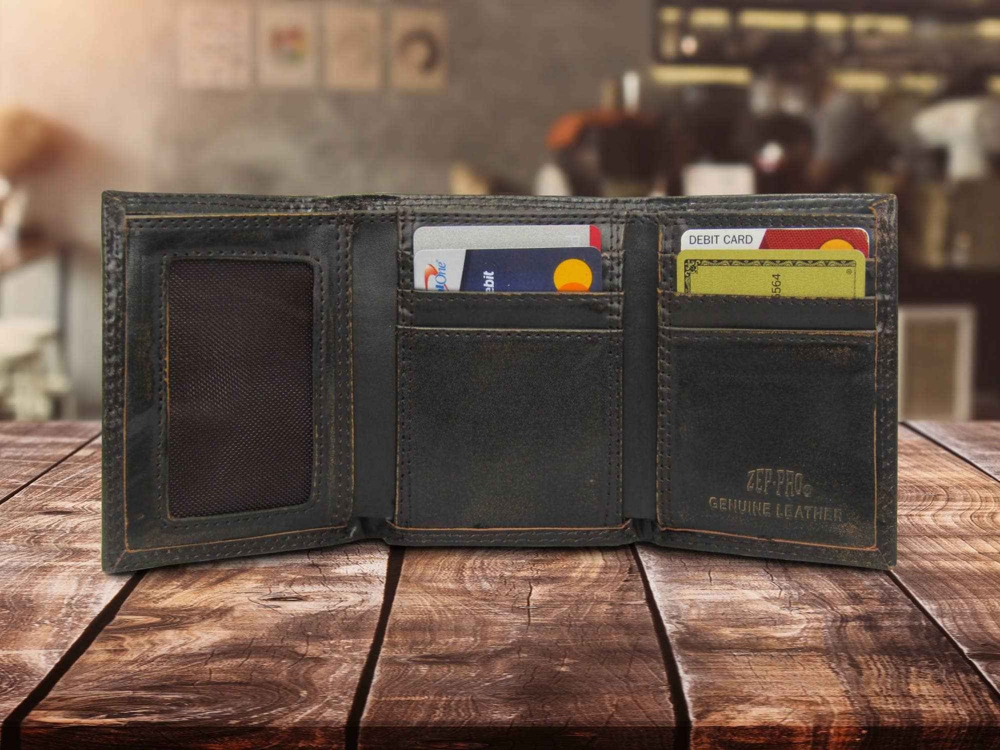 Mallard Burnished Leather Trifold Wallet
