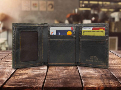 Mallard Burnished Leather Trifold Wallet