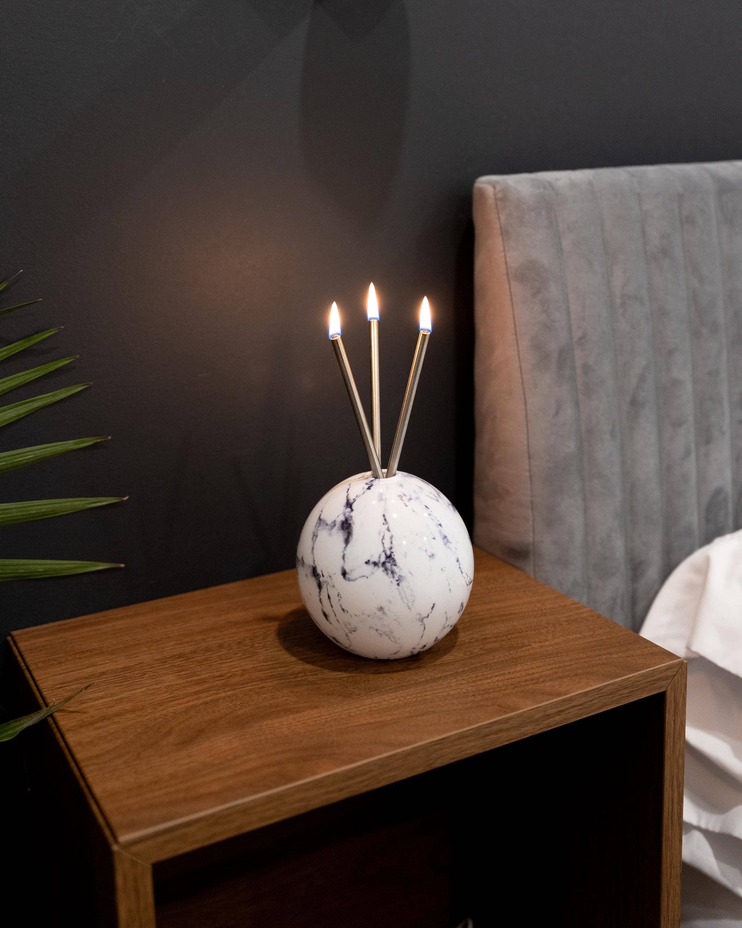 Neva White Marble Vase for Everlasting Candles