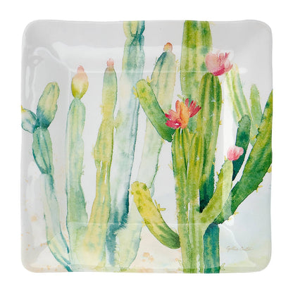 4-Piece Cactus Melamine 6" Tidbit Plate