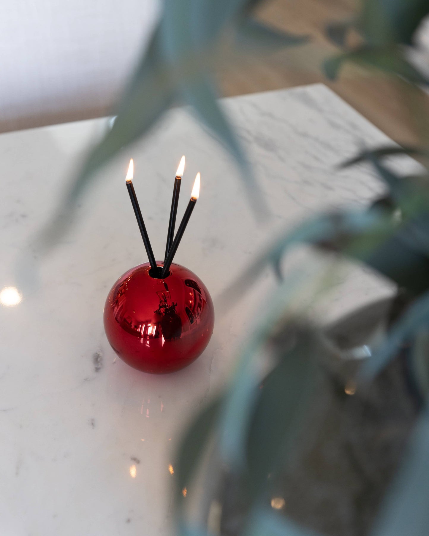 Neva Red Metallic Vase for Everlasting Candles