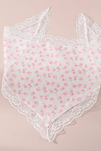 LACE FLORAL BANDANA HAIR SCARF HAIR BAND