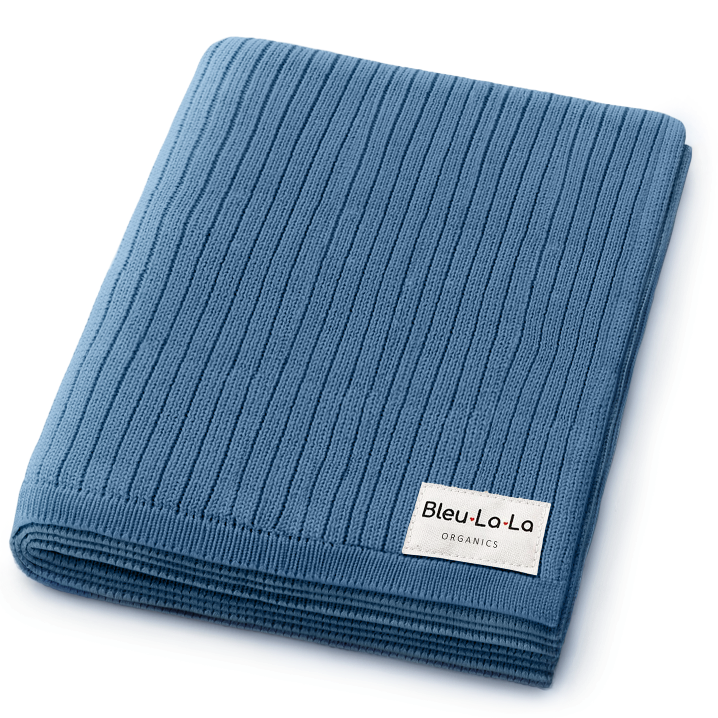 Ribbed Baby Swaddle Blanket: Denim Blue