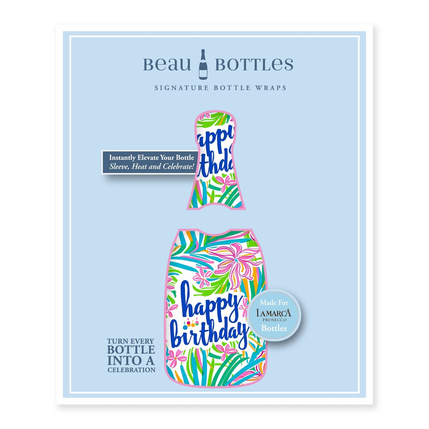 Beau Bottles - Beau Bottles Feliz Cumpleaños Floral - Colección Prosecco