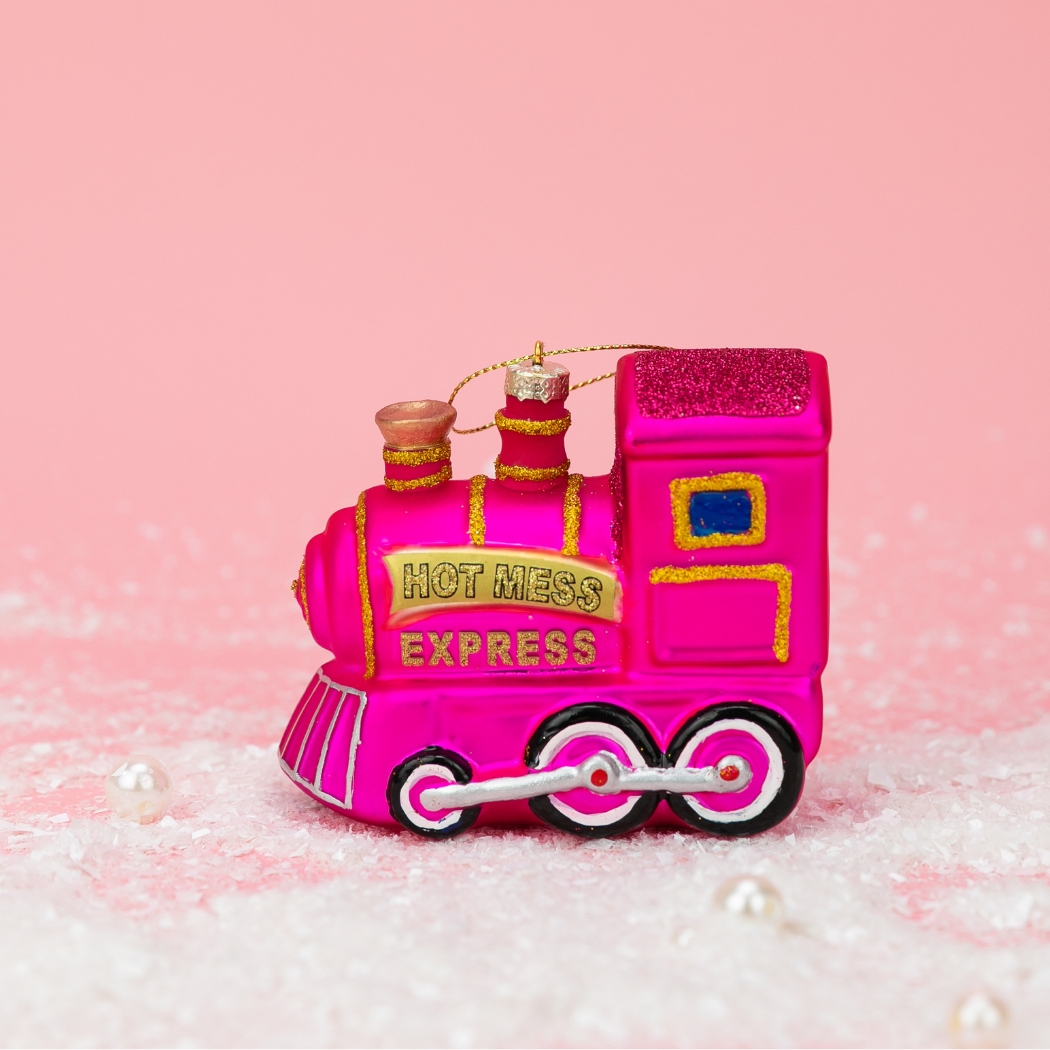 Chez Gagné - Hot Mess Express - Locomotive Train - Glass Blown Holiday Ornament