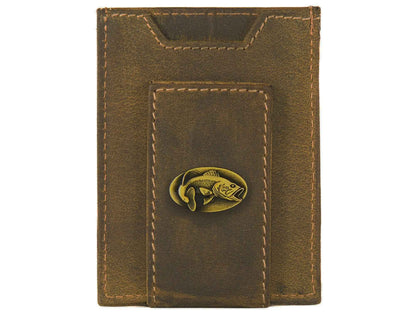 Bass Vintage Tan Leather Magnetic Front Pocket Wallet