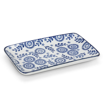 Blue/White Lg Rectangular Plate-Assorted-Sold Separately