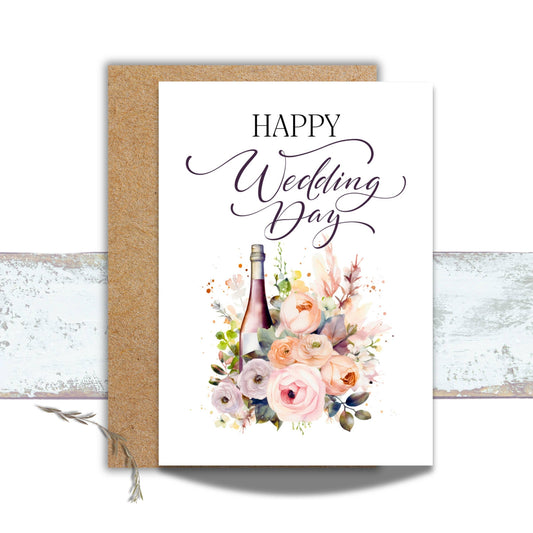 Happy Wedding Day Watercolor Greeting Card
