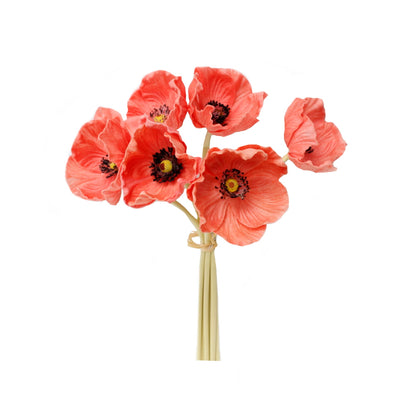 11" Real Touch Poppy-6 stems per bundle
