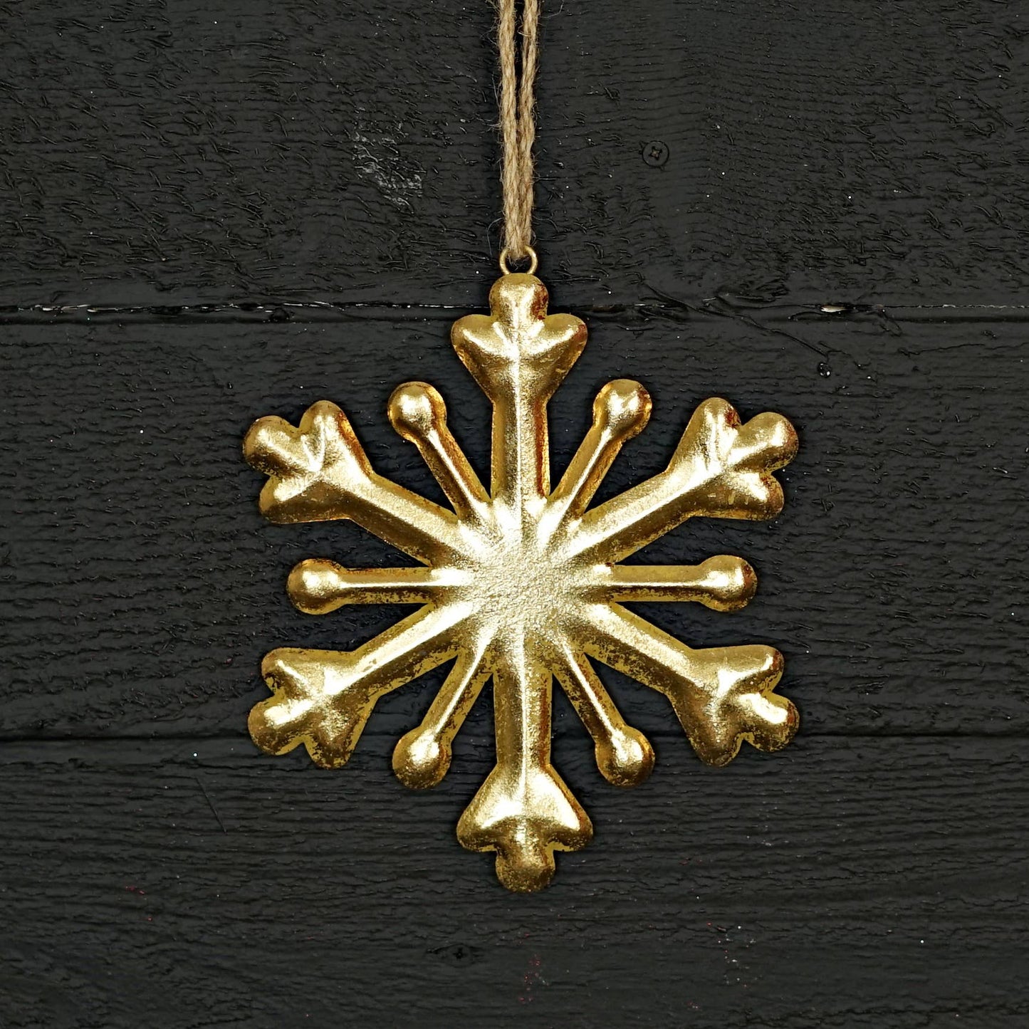 8in Metal Snowflake Ornament-Gold