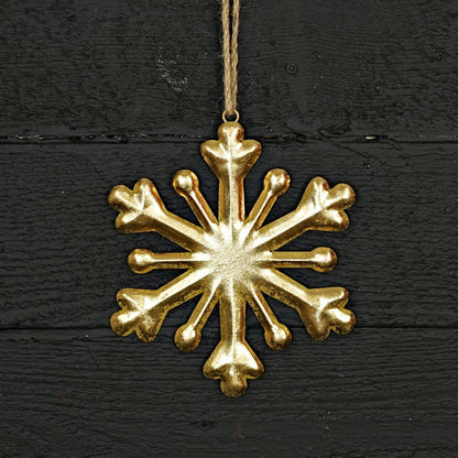 8in Metal Snowflake Ornament-Gold