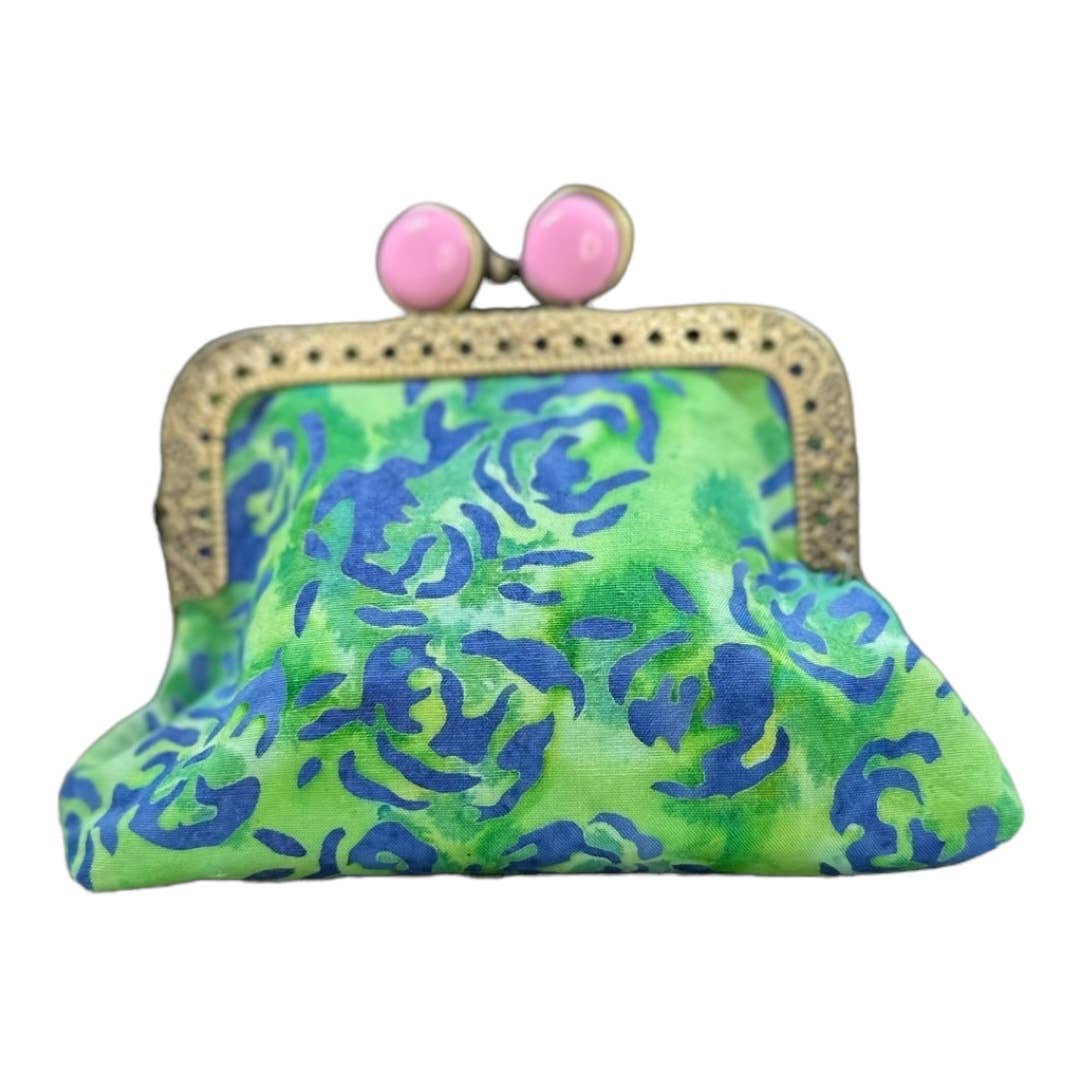 Kiki & Syds Mini Clutch Coin Purse - Blue Rose