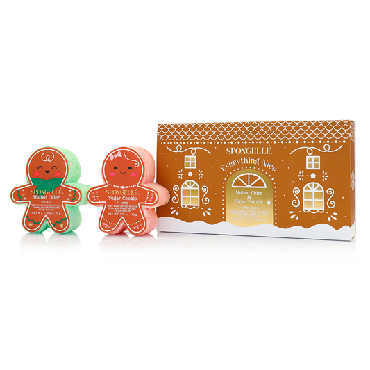 Spongellé | Navidad 2025 | Regalos para calcetines navideños | Regalos - Set de regalo navideño de pan de jengibre Everything Nice. Regalo de Navidad 2025.
