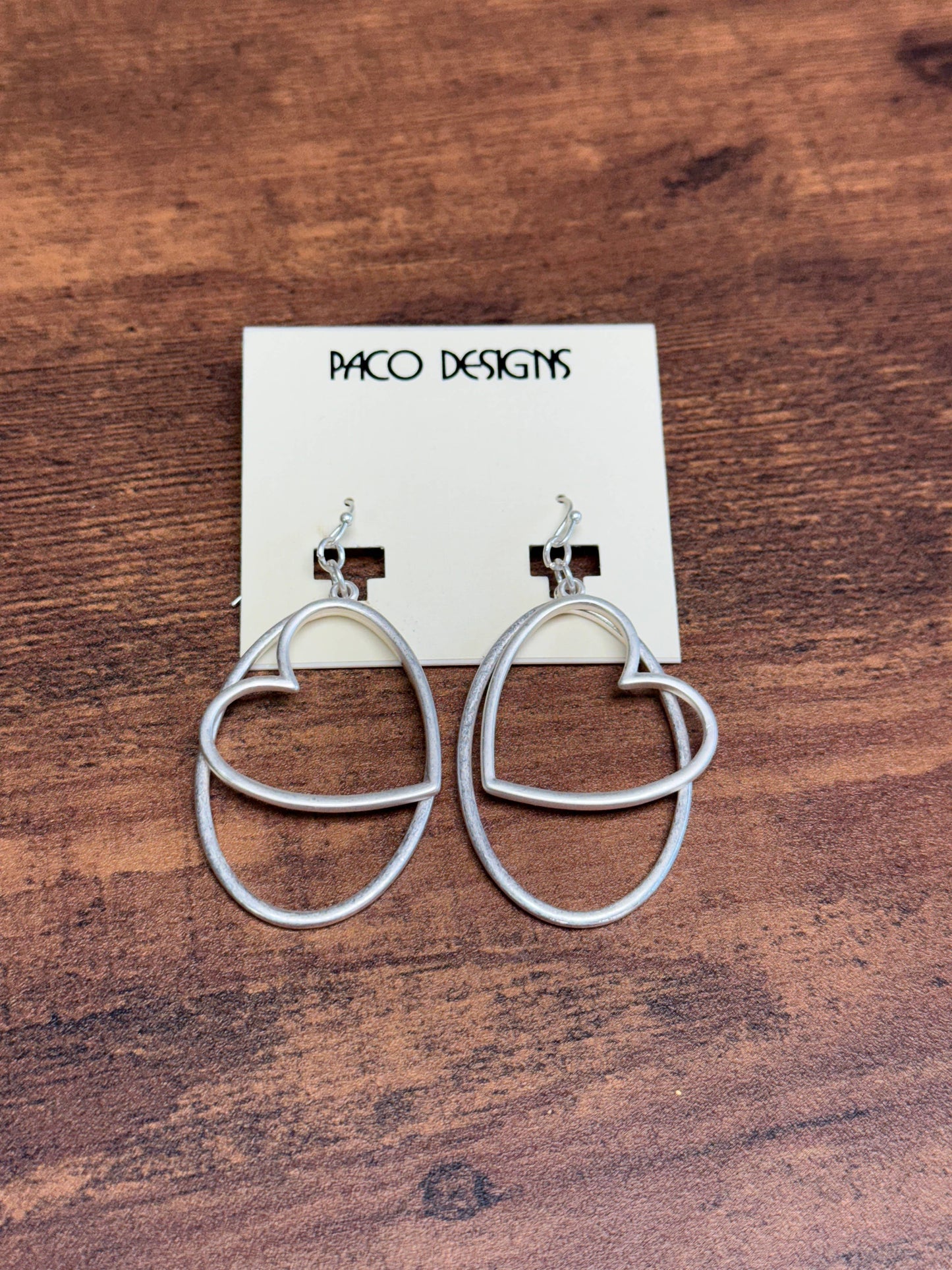 Oval Hoop & Heart Dangle Earrings- 3 Color Options