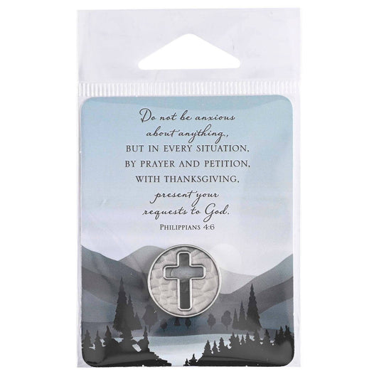 Cruz de monedas de bolsillo No te preocupes
