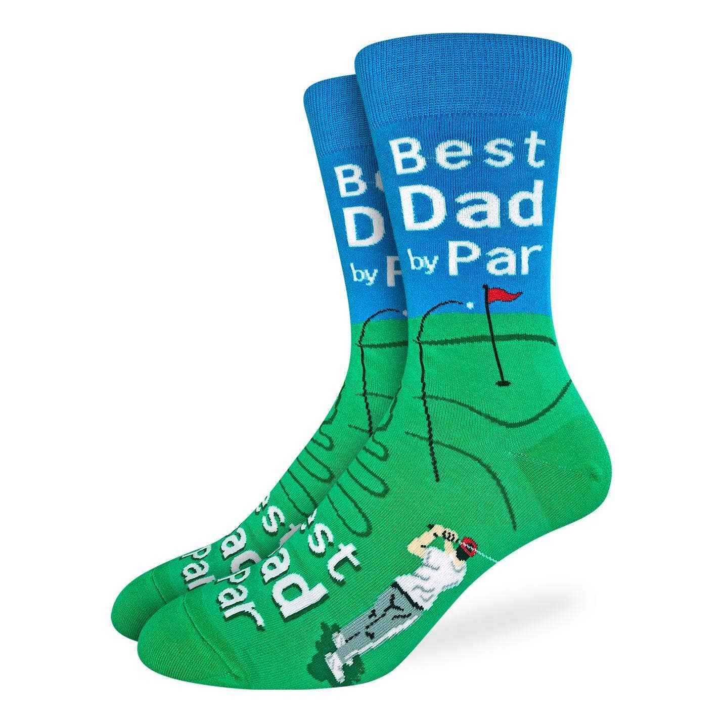Men's Best Dad By Par Socks: Shoe Size 7-12