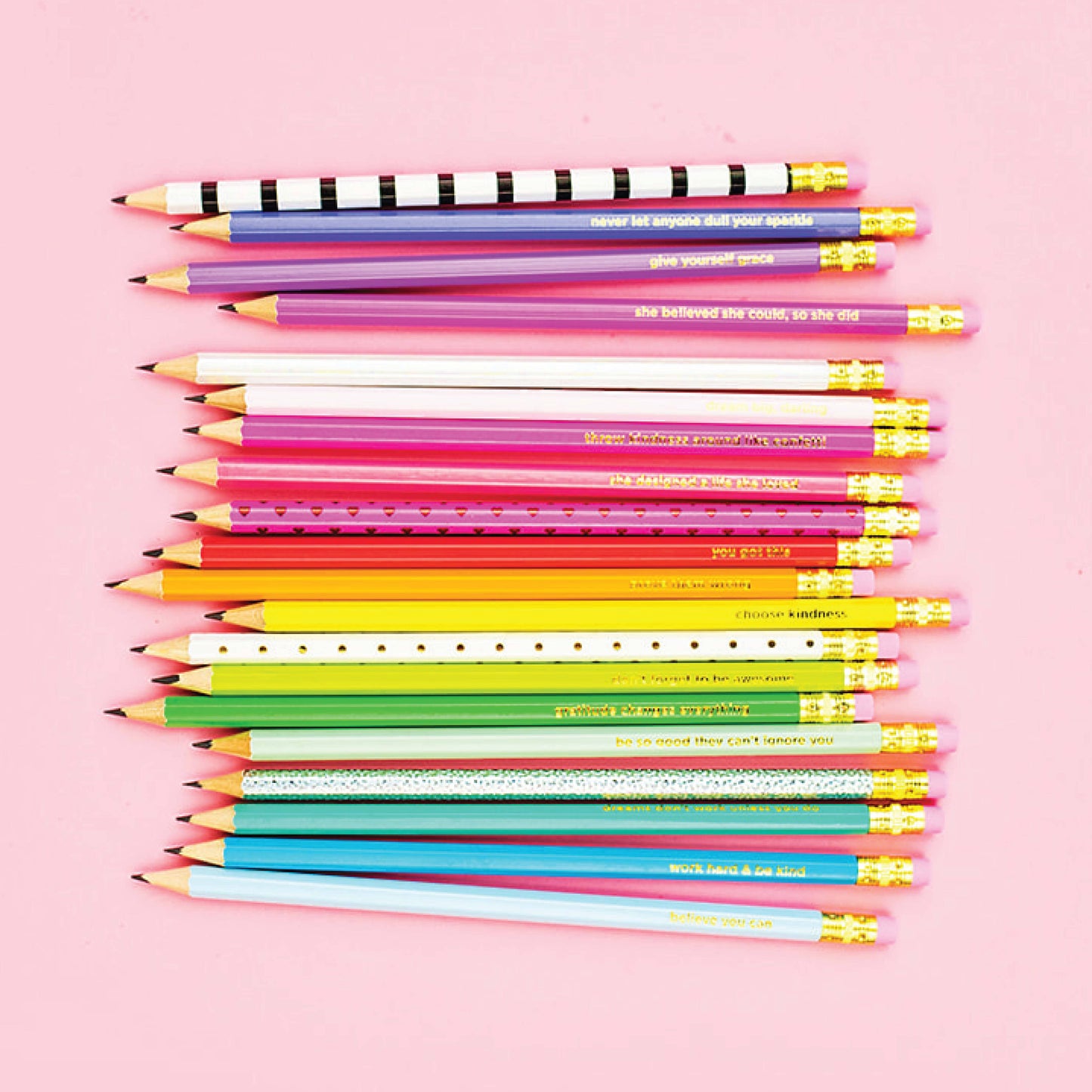 Taylor Elliott Designs - *ON SALE* Pencil Set - Motivational - Asst Colors - 22 Pcs