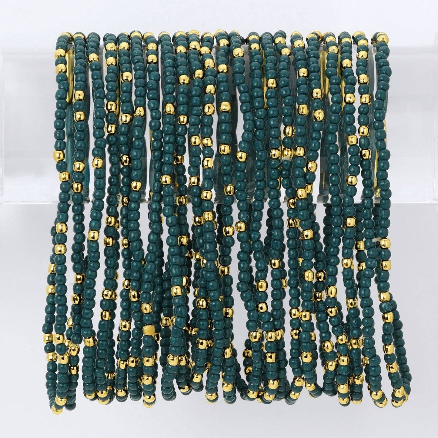 Iris espléndido - Juego de 24 pulseras de cuentas de semillas de 2 mm de color liso