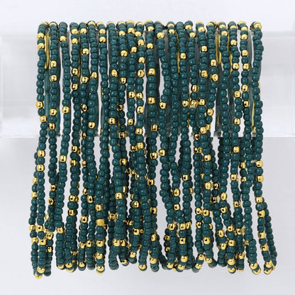 Iris espléndido - Juego de 24 pulseras de cuentas de semillas de 2 mm de color liso