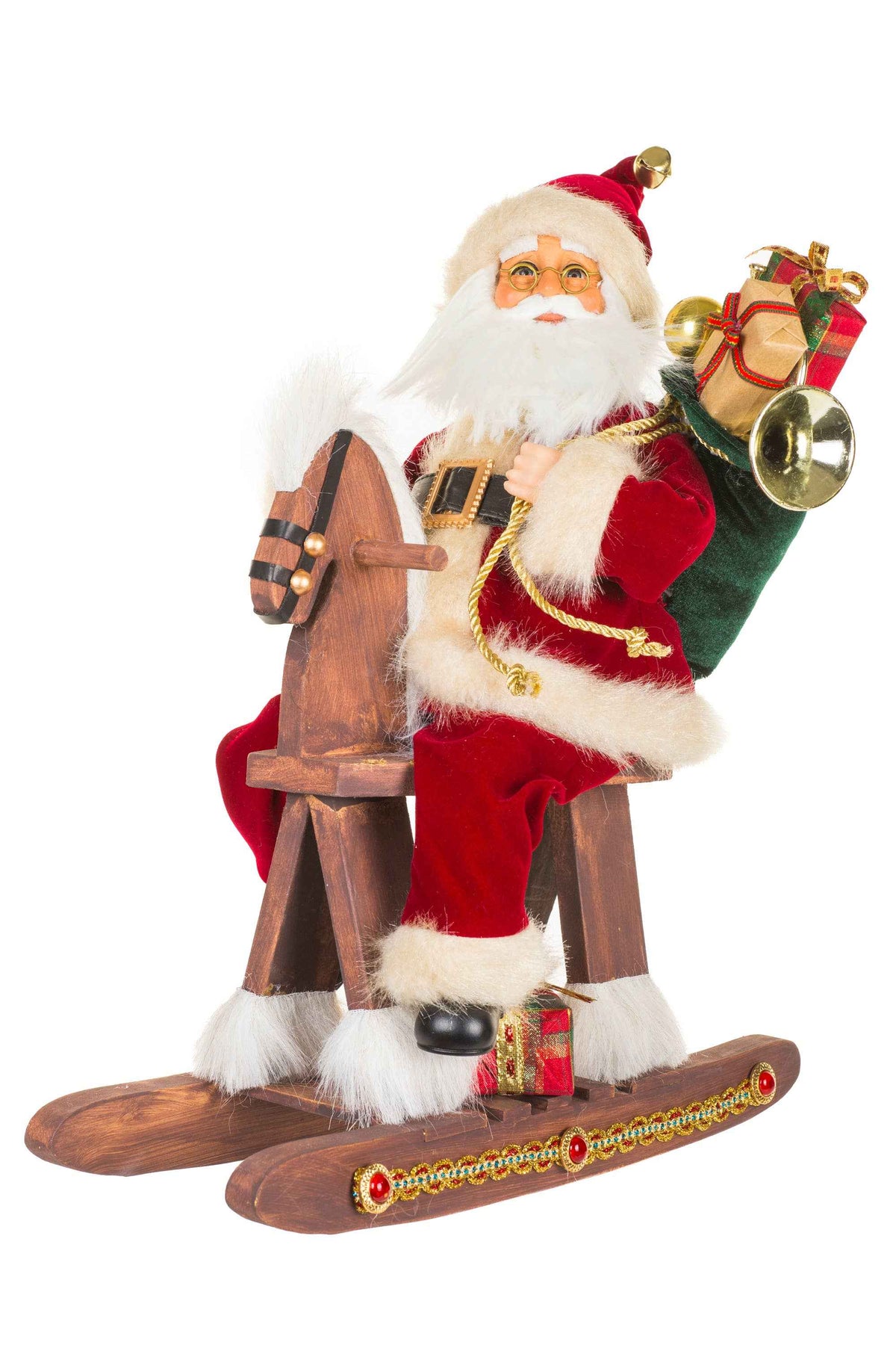 NEW-Crimson Rocking Horse Santa