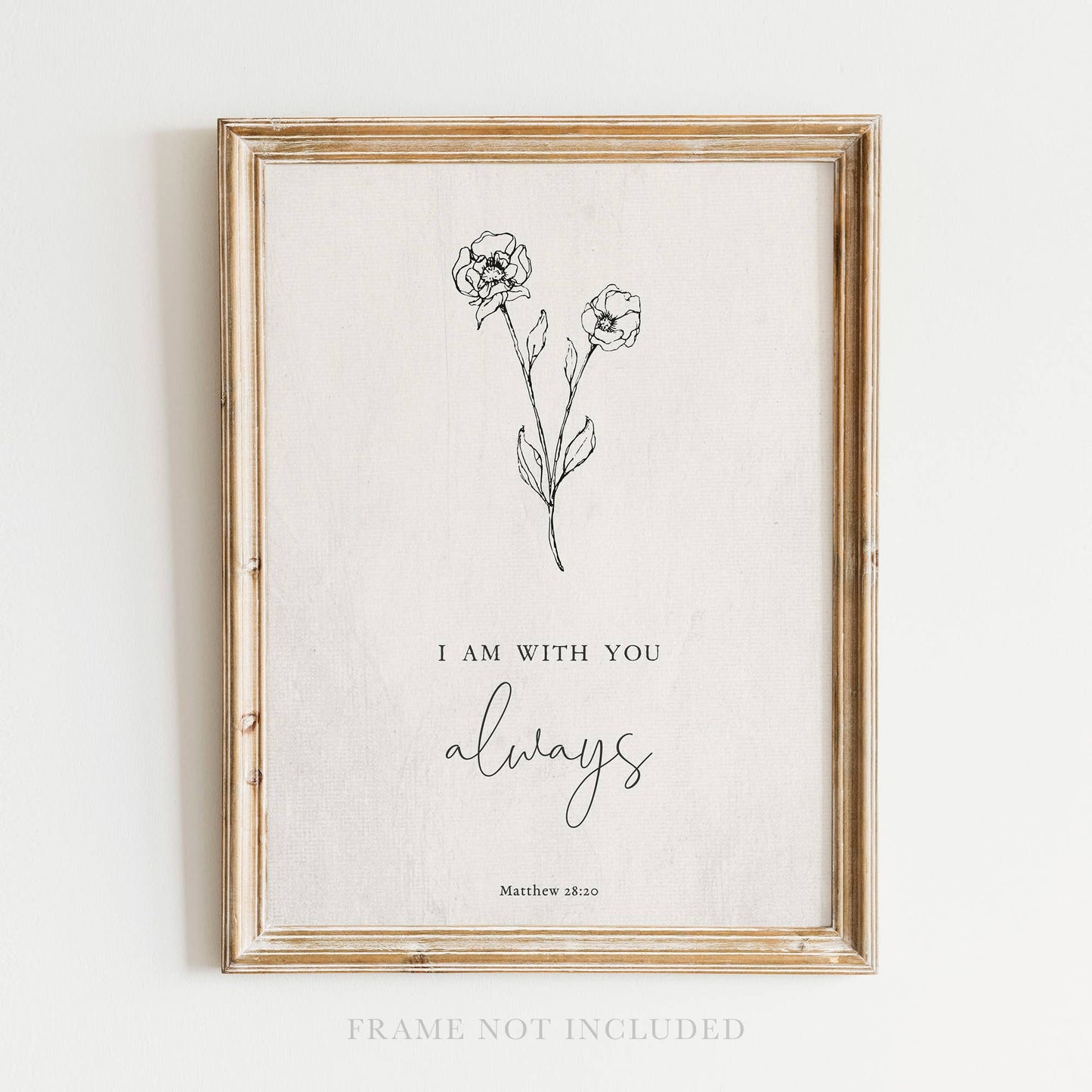 I Am With You Scripture Wall Art Print Christian Gift Decor