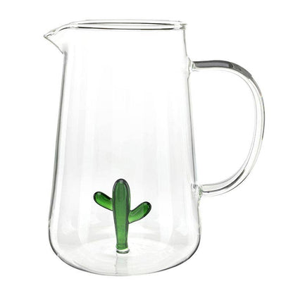Figurine Glass Pitcher - Cactus: Glass / 36 oz, 6.5" h