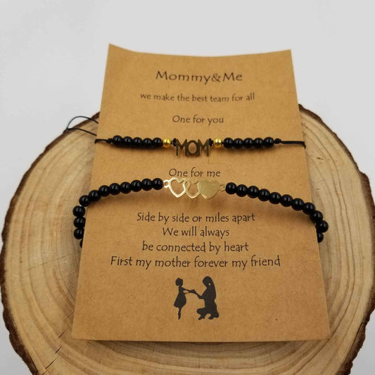 Natural Stone Mother's Day Bracelet Set with Card