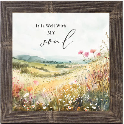 It is Well With My Soul Floral Flower Inspirational Art