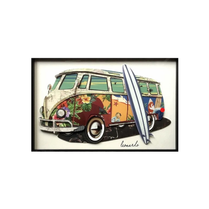 3D Collage Art | Vintage Volkswagon (24"x16")