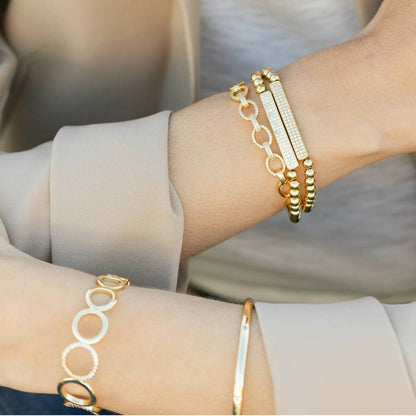 Pulsera elástica con barra pavé Splendid Iris