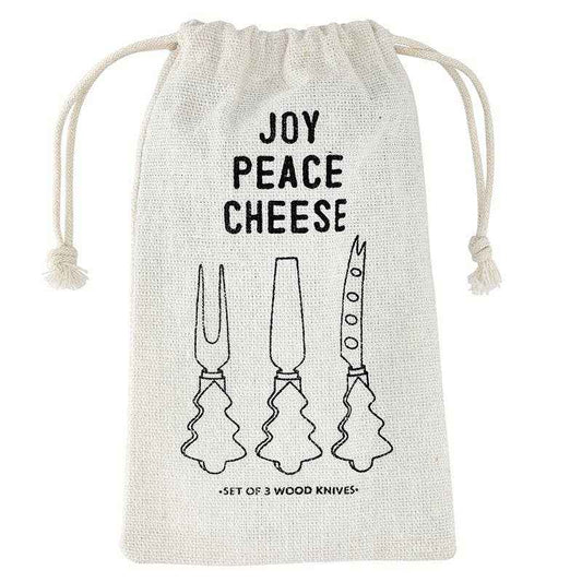 Face to Face Tree Handle Knives - Set of 3 - Peace Love Joy