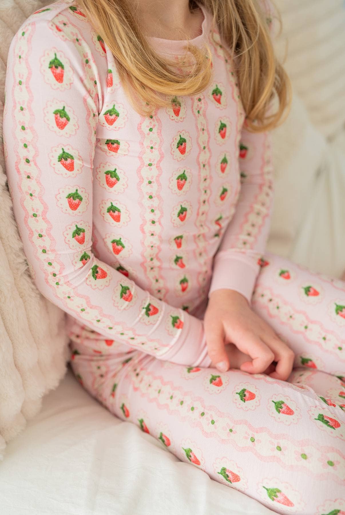 Strawberry Stripe | Two-Piece Kids Bamboo Pajama Set