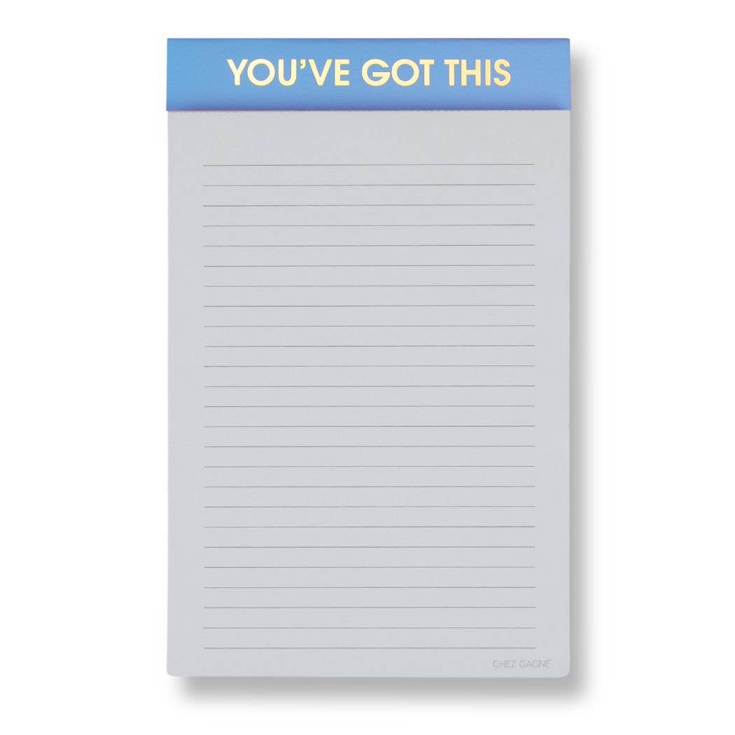 Chez Gagné - You've Got This - Lined Notepad - Sea Blue - 65 perforated pages - 5x8