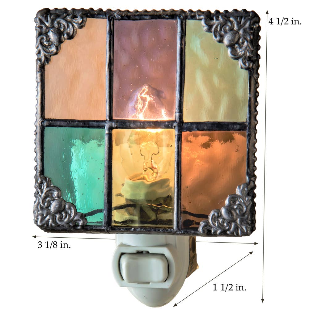 Jewel Tones Stained Glass Decorative Night Light