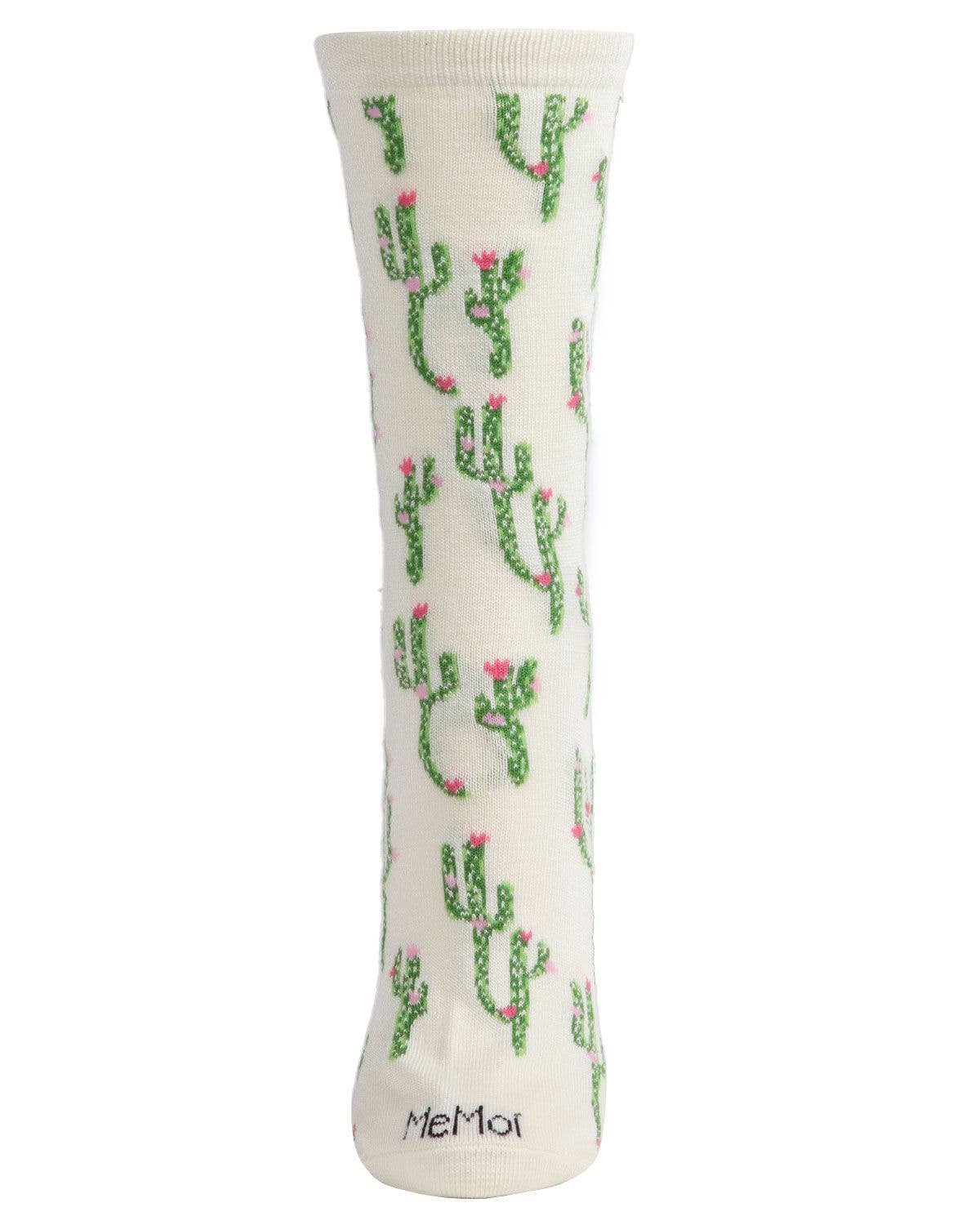 MeMoi Cactus Bamboo Blend Crew Socks