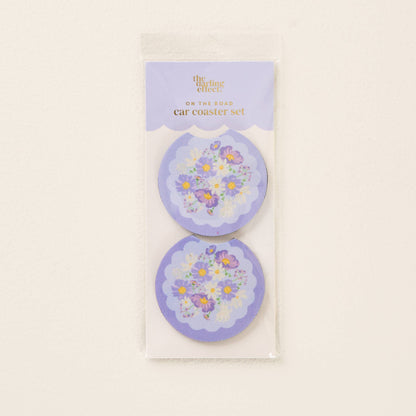 The Darling Effect - On the Road Car Coaster Set-Bouquet Beauty Purple