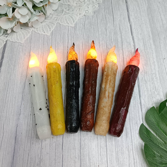Velas Meta - Paquete de 6 velas LED cónicas recubiertas de cera real